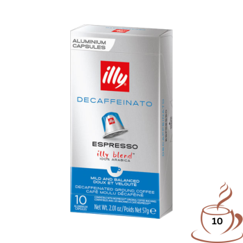 illy Decaffeinato, Nespresso-kompatibel, 10 Aluminium-Kaffeekapseln